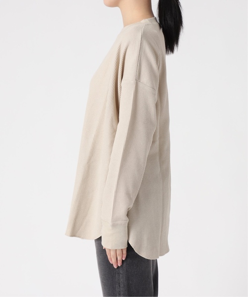 JOURNAL STANDARD relume(ジャーナルスタンダード レリューム)の「《追加9》TCワッフルオーバーサイズロングスリーブTシャツ(Tシャツ/カットソー・レディース・チャコールグレー/ピンク系その他/オートミール/ホワイト系その他/ベージュ・FREE)」の12枚目の写真