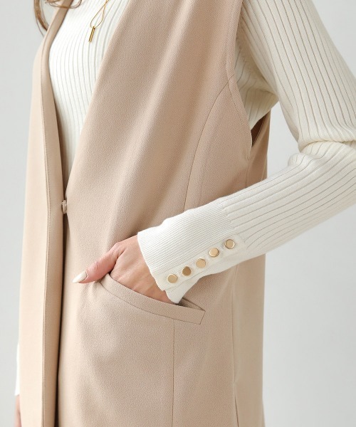 ブージュルード Bou Jeloud カットジョーゼットプルオーバー （BEIGE） ブージュルード Bou Jeloud カットジョーゼットプルオーバー