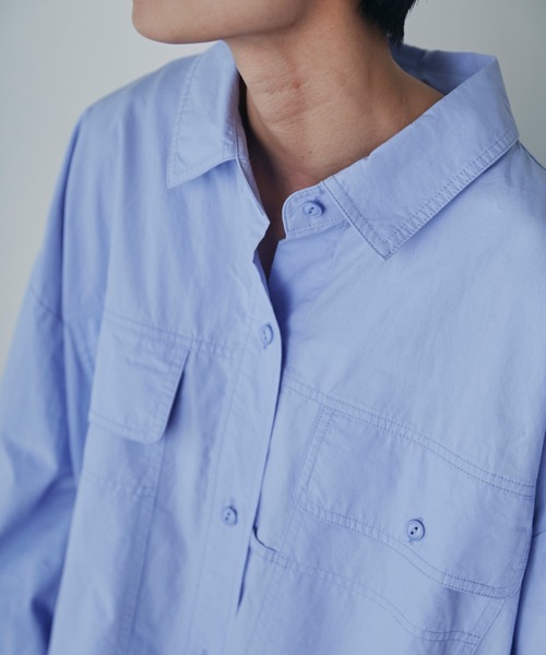 GENE HEAVENS（ジーンヘブンズ）の「(GENE HEAVENS)バックオープンシャツワンピース（ワンピース・レディース・ブルー/ホワイト・ONE SIZE/FREE）」の10枚目の写真