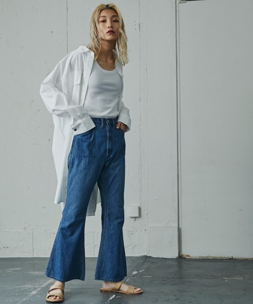 GENE HEAVENS（ジーンヘブンズ）の「(GENE HEAVENS)バックオープンシャツワンピース（ワンピース・レディース・ブルー/ホワイト・ONE SIZE/FREE）」の15枚目の写真