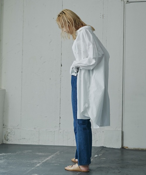 GENE HEAVENS（ジーンヘブンズ）の「(GENE HEAVENS)バックオープンシャツワンピース（ワンピース・レディース・ブルー/ホワイト・ONE SIZE/FREE）」の16枚目の写真