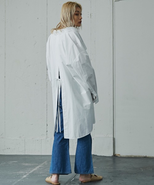 GENE HEAVENS（ジーンヘブンズ）の「(GENE HEAVENS)バックオープンシャツワンピース（ワンピース・レディース・ブルー/ホワイト・ONE SIZE/FREE）」の17枚目の写真