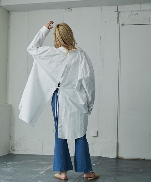 GENE HEAVENS（ジーンヘブンズ）の「(GENE HEAVENS)バックオープンシャツワンピース（ワンピース・レディース・ブルー/ホワイト・ONE SIZE/FREE）」の18枚目の写真