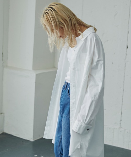 GENE HEAVENS（ジーンヘブンズ）の「(GENE HEAVENS)バックオープンシャツワンピース（ワンピース・レディース・ブルー/ホワイト・ONE SIZE/FREE）」の20枚目の写真