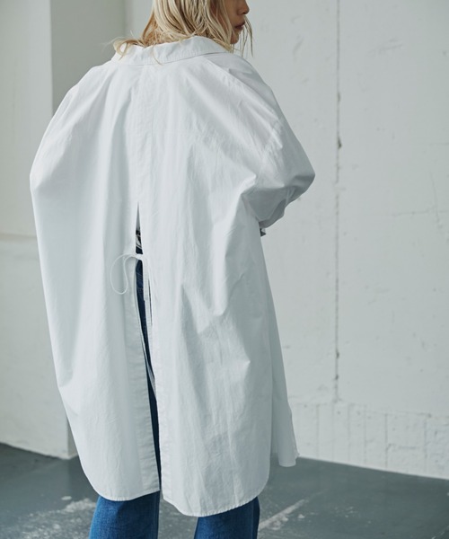 GENE HEAVENS（ジーンヘブンズ）の「(GENE HEAVENS)バックオープンシャツワンピース（ワンピース・レディース・ブルー/ホワイト・ONE SIZE/FREE）」の21枚目の写真