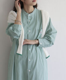 GEVACO | 【GEVACO/ゲバコ】タイプライターバンドカラーL/Sワンピース(シャツワンピース)