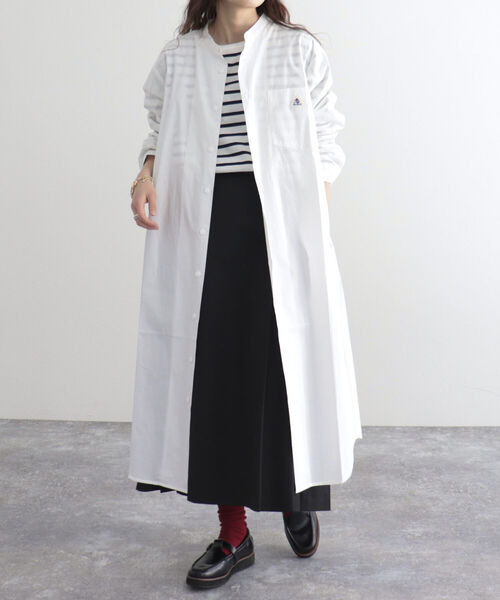 GEVACO（ゲバコ）の「【GEVACO/ゲバコ】タイプライターバンドカラーL/Sワンピース（シャツワンピース・レディース・オフホワイト/ブラック系その他/グリーン系その他/ネイビー/ブルー系その他・38）」の7枚目の写真