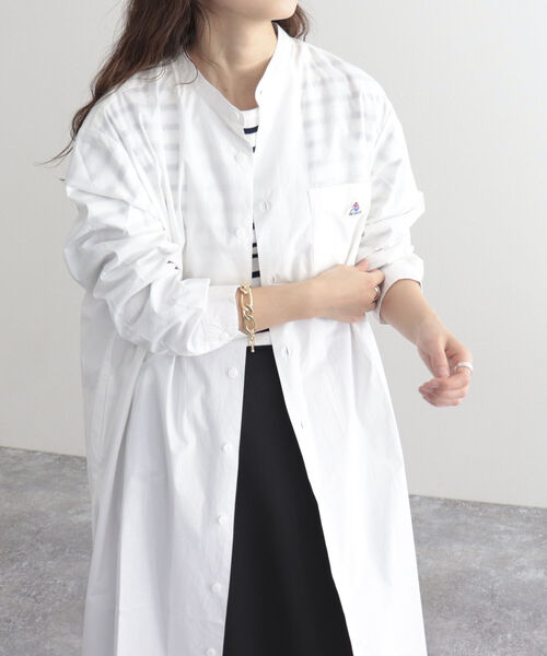 GEVACO（ゲバコ）の「【GEVACO/ゲバコ】タイプライターバンドカラーL/Sワンピース（シャツワンピース・レディース・オフホワイト/ブラック系その他/グリーン系その他/ネイビー/ブルー系その他・38）」の11枚目の写真