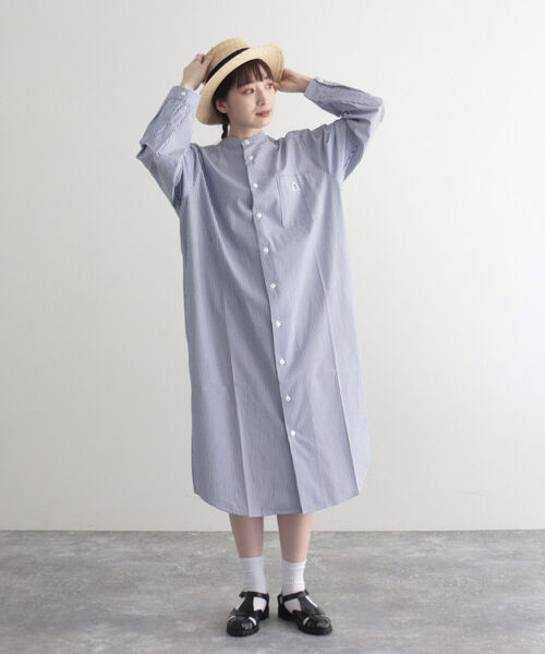 GEVACO（ゲバコ）の「【GEVACO/ゲバコ】タイプライターバンドカラーL/Sワンピース（シャツワンピース・レディース・オフホワイト/ブラック系その他/グリーン系その他/ネイビー/ブルー系その他・38）」の13枚目の写真