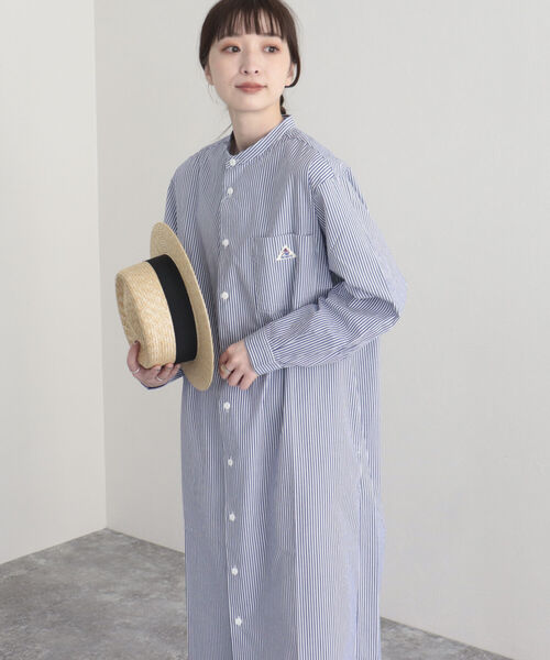 GEVACO（ゲバコ）の「【GEVACO/ゲバコ】タイプライターバンドカラーL/Sワンピース（シャツワンピース・レディース・オフホワイト/ブラック系その他/グリーン系その他/ネイビー/ブルー系その他・38）」の18枚目の写真