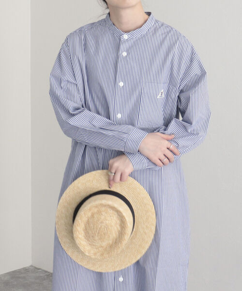 GEVACO（ゲバコ）の「【GEVACO/ゲバコ】タイプライターバンドカラーL/Sワンピース（シャツワンピース・レディース・オフホワイト/ブラック系その他/グリーン系その他/ネイビー/ブルー系その他・38）」の19枚目の写真