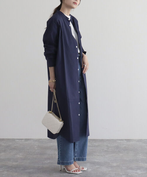 GEVACO（ゲバコ）の「【GEVACO/ゲバコ】タイプライターバンドカラーL/Sワンピース（シャツワンピース・レディース・オフホワイト/ブラック系その他/グリーン系その他/ネイビー/ブルー系その他・38）」の22枚目の写真