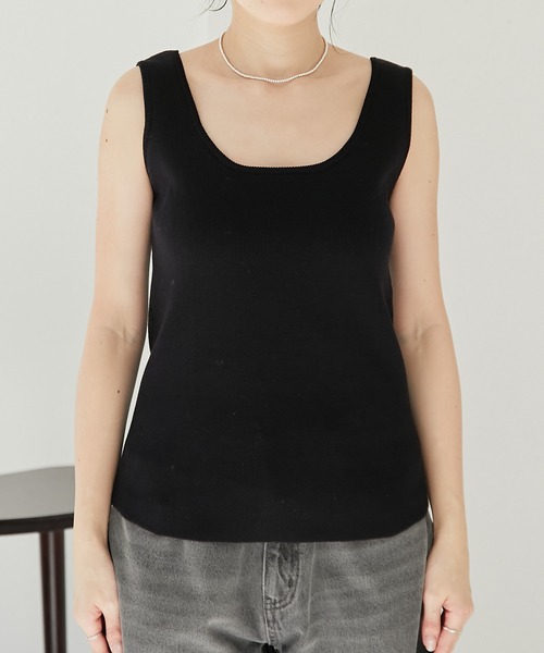 COLLAGE GALLARDAGALANTE（コラージュガリャルダガランテ）の「ニットタンク（タンクトップ・レディース・ブラック/ホワイト・FREE）」の20枚目の写真