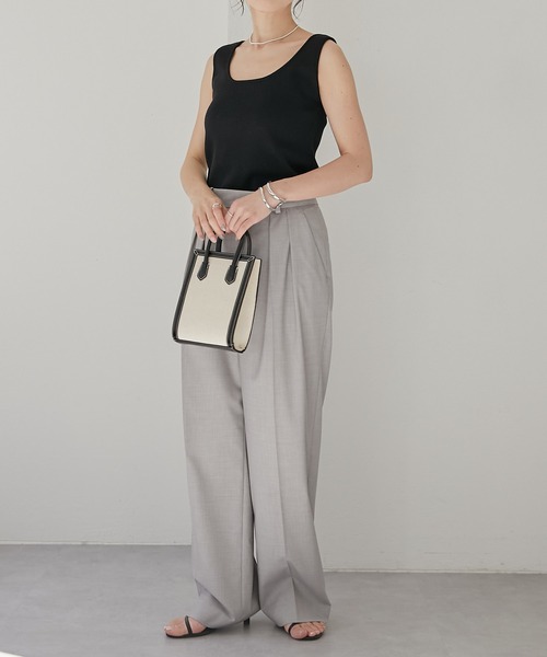 COLLAGE GALLARDAGALANTE（コラージュガリャルダガランテ）の「ニットタンク（タンクトップ・レディース・ブラック/ホワイト・FREE）」の12枚目の写真