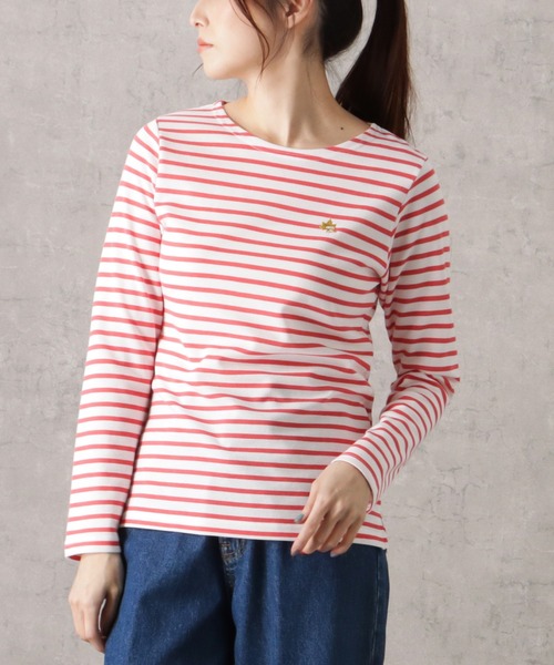LOGOS(ロゴス)の「LOGOS PARK ロゴス パ―ク ボーダーロングスリーブTシャツ(Tシャツ/カットソー・レディース・ネイビー/グレー/レッド/マスタード・M/L)」の4枚目の写真