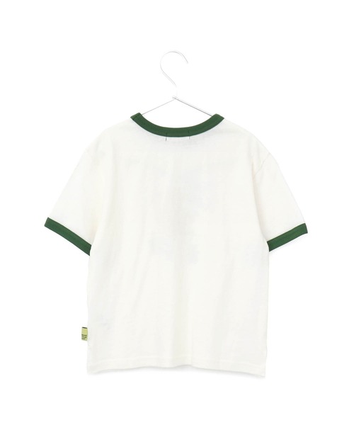 MAKE YOUR DAY（メイクユアデイ）の「ヒョウの朝ごはんリンガー半袖Tシャツ■80～140cm（Tシャツ/カットソー・キッズ・グリーン/ネイビー・80/90/100/110/120/130/140）」の9枚目の写真