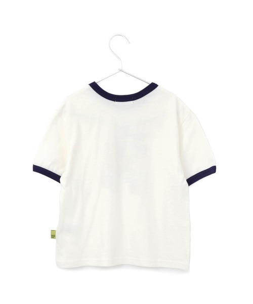 MAKE YOUR DAY（メイクユアデイ）の「ヒョウの朝ごはんリンガー半袖Tシャツ■80～140cm（Tシャツ/カットソー・キッズ・グリーン/ネイビー・80/90/100/110/120/130/140）」の10枚目の写真