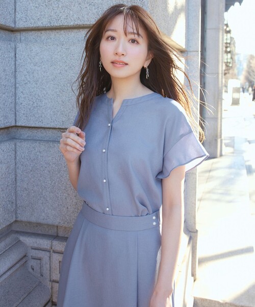 【セットアップ可】スムージーポリエステルブラウス