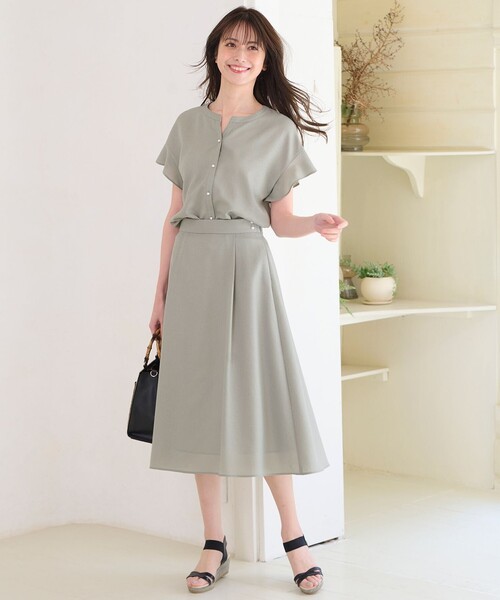 【セットアップ可】スムージーポリエステルブラウス