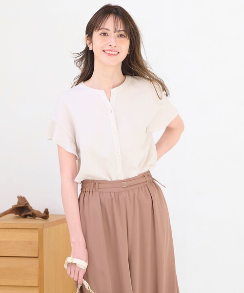【セットアップ可】スムージーポリエステルブラウス