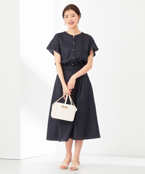 【セットアップ可】スムージーポリエステルブラウス