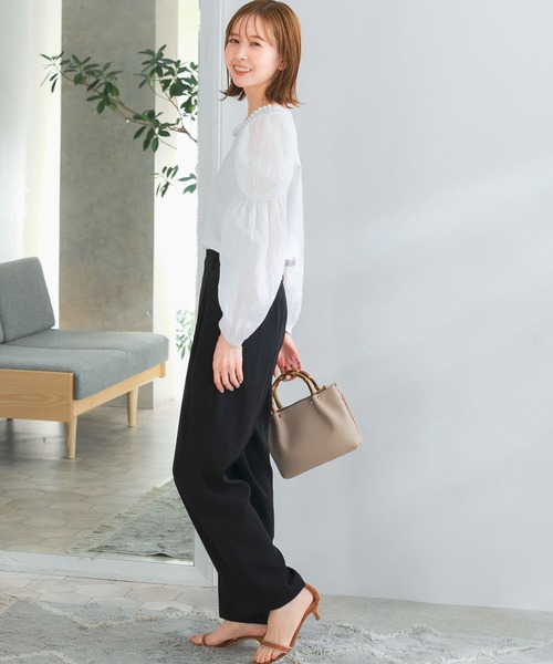 URBAN RESEARCH ROSSO（アーバンリサーチロッソ）の「イージーセミワイドツータックスラックス（その他パンツ・レディース・ブラック/オフホワイト/グリーン・FREE）」の14枚目の写真