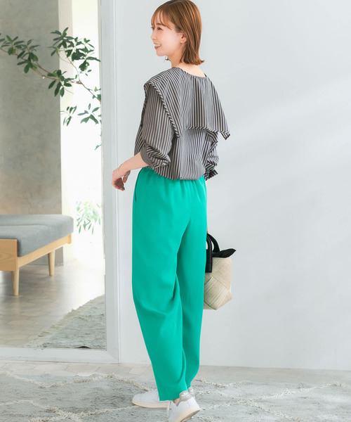 URBAN RESEARCH ROSSO（アーバンリサーチロッソ）の「イージーセミワイドツータックスラックス（その他パンツ・レディース・ブラック/オフホワイト/グリーン・FREE）」の21枚目の写真