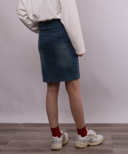 デニムタイトスカート グレー ひざ丈 楽天市場】デニムスカート 膝丈（レディースファッション）の通販