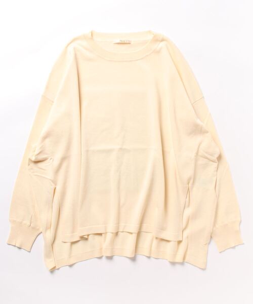 Chez toi(シェトワ)の「サイドスリットBIGシルエットプルオーバー(ニット/セーター・レディース・オレンジ/ブルー/オフホワイト/ブラック/ホワイト系その他・FREE)」の3枚目の写真