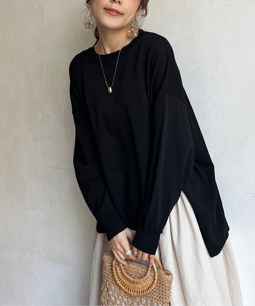 Chez toi(シェトワ)の「サイドスリットBIGシルエットプルオーバー(ニット/セーター・レディース・オレンジ/ブルー/オフホワイト/ブラック/ホワイト系その他・FREE)」の7枚目の写真