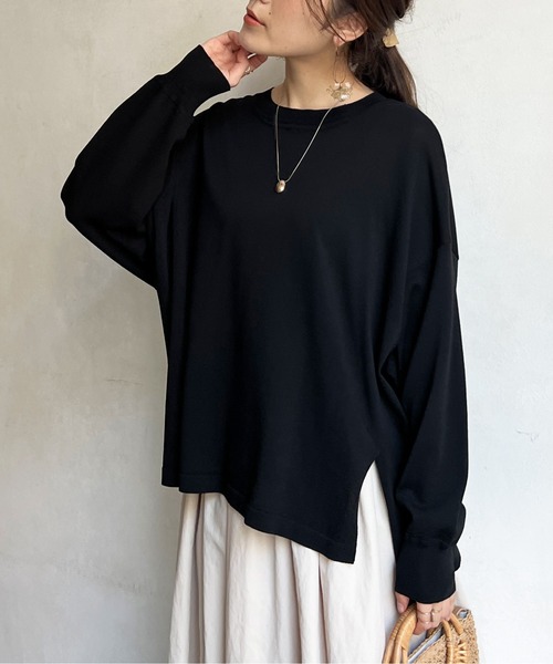 Chez toi(シェトワ)の「サイドスリットBIGシルエットプルオーバー(ニット/セーター・レディース・オレンジ/ブルー/オフホワイト/ブラック/ホワイト系その他・FREE)」の13枚目の写真