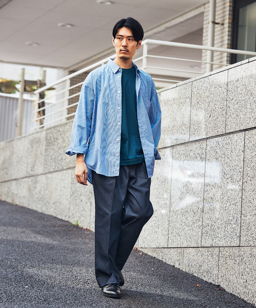 EDIFICE(エディフィス)の「"E"TROUSERS(E-5) SOLOTEX(R) デニム 2タック ワイドパンツ(スラックス・メンズ・ブラック/ネイビー・LARGE/MEDIUM/SMALL)」の3枚目の写真