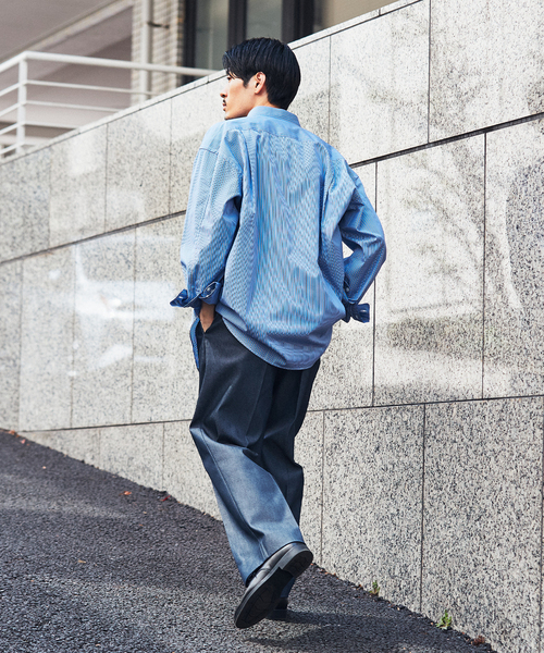 EDIFICE(エディフィス)の「"E"TROUSERS(E-5) SOLOTEX(R) デニム 2タック ワイドパンツ(スラックス・メンズ・ブラック/ネイビー・LARGE/MEDIUM/SMALL)」の5枚目の写真