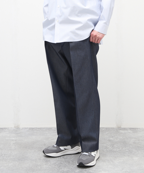 EDIFICE(エディフィス)の「"E"TROUSERS(E-5) SOLOTEX(R) デニム 2タック ワイドパンツ(スラックス・メンズ・ブラック/ネイビー・LARGE/MEDIUM/SMALL)」の9枚目の写真