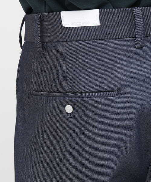 EDIFICE(エディフィス)の「"E"TROUSERS(E-5) SOLOTEX(R) デニム 2タック ワイドパンツ(スラックス・メンズ・ブラック/ネイビー・LARGE/MEDIUM/SMALL)」の18枚目の写真
