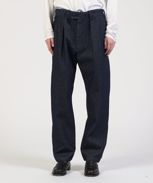 Engineered Garments(エンジニアードガーメンツ)の「■ENGINEERED GARMENTS Carlyle Pant 1プリーツパンツ(デニムパンツ・メンズ・ダークブルー・M)」の2枚目の写真