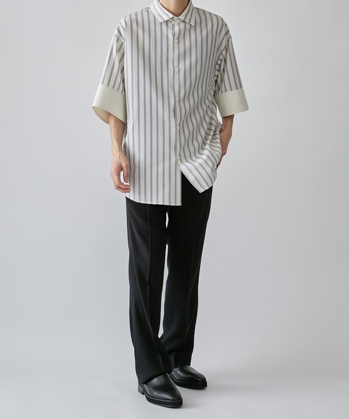 Lui's(ルイス)の「ワイドストライプシャツ(シャツ/ブラウス・メンズ・ブルー/ホワイト・S/M)」の5枚目の写真