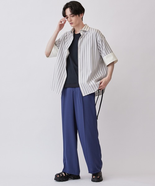 Lui's(ルイス)の「ワイドストライプシャツ(シャツ/ブラウス・メンズ・ブルー/ホワイト・S/M)」の21枚目の写真