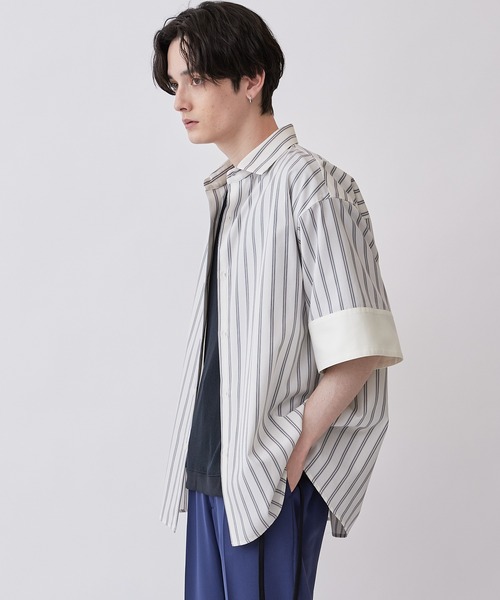 Lui's(ルイス)の「ワイドストライプシャツ(シャツ/ブラウス・メンズ・ブルー/ホワイト・S/M)」の19枚目の写真