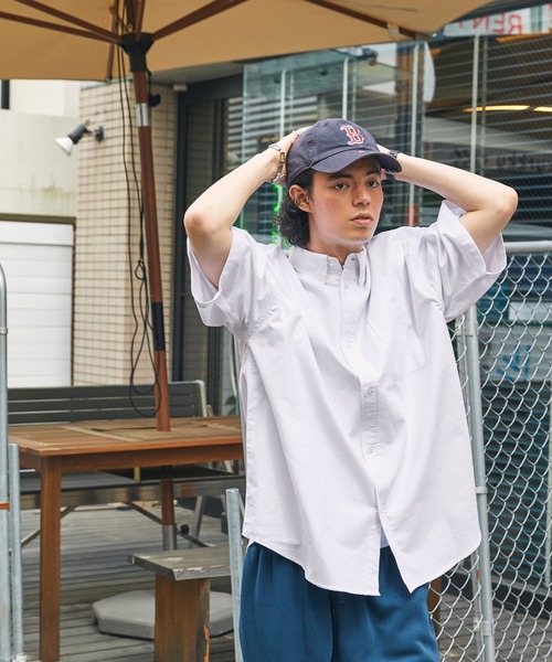 BARK MANHATTAN（バークマンハッタン）の「ビックシルエットオックスフォードボタンダウン半袖シャツ（シャツ/ブラウス・メンズ・ホワイト/グリーン系/ブラック系/ネイビー系/グレー系・L/M）」の12枚目の写真