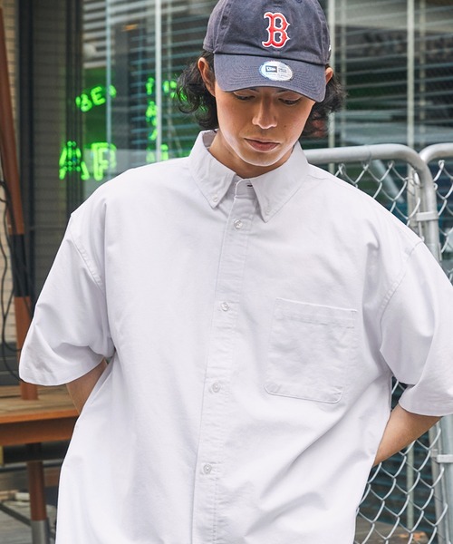 BARK MANHATTAN（バークマンハッタン）の「ビックシルエットオックスフォードボタンダウン半袖シャツ（シャツ/ブラウス・メンズ・ホワイト/グリーン系/ブラック系/ネイビー系/グレー系・L/M）」の14枚目の写真