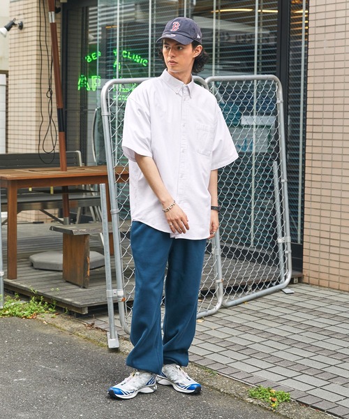 BARK MANHATTAN（バークマンハッタン）の「ビックシルエットオックスフォードボタンダウン半袖シャツ（シャツ/ブラウス・メンズ・ホワイト/グリーン系/ブラック系/ネイビー系/グレー系・L/M）」の15枚目の写真