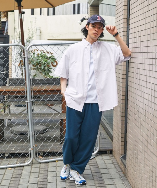 BARK MANHATTAN（バークマンハッタン）の「ビックシルエットオックスフォードボタンダウン半袖シャツ（シャツ/ブラウス・メンズ・ホワイト/グリーン系/ブラック系/ネイビー系/グレー系・L/M）」の16枚目の写真