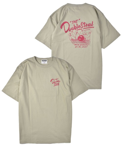 DOUBLE STEAL(ダブルスティール)の「ボーリング Tシャツ(Tシャツ/カットソー・メンズ・ホワイト/グレー/ダークグリーン/ブラック・MEDIUM/LARGE/X-LARGE/XX-LARGE)」の1枚目の写真