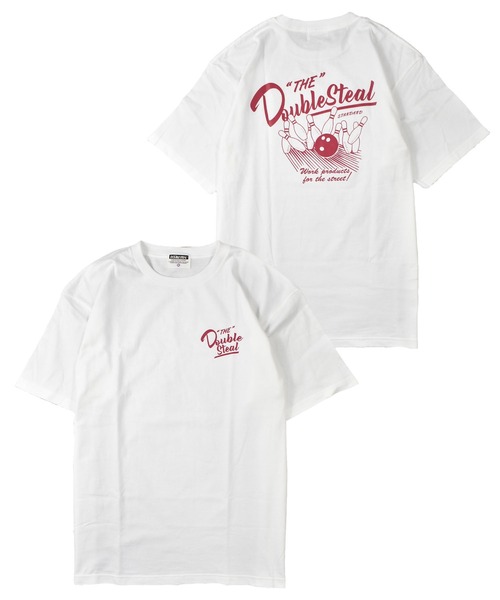 DOUBLE STEAL(ダブルスティール)の「ボーリング Tシャツ(Tシャツ/カットソー・メンズ・ホワイト/グレー/ダークグリーン/ブラック・MEDIUM/LARGE/X-LARGE/XX-LARGE)」の2枚目の写真