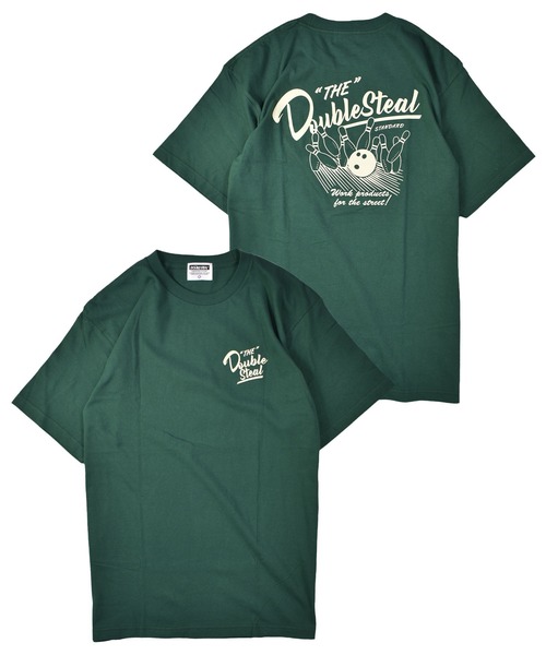 DOUBLE STEAL(ダブルスティール)の「ボーリング Tシャツ(Tシャツ/カットソー・メンズ・ホワイト/グレー/ダークグリーン/ブラック・MEDIUM/LARGE/X-LARGE/XX-LARGE)」の4枚目の写真