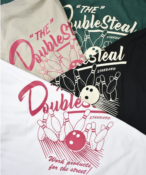 DOUBLE STEAL(ダブルスティール)の「ボーリング Tシャツ(Tシャツ/カットソー・メンズ・ホワイト/グレー/ダークグリーン/ブラック・MEDIUM/LARGE/X-LARGE/XX-LARGE)」の5枚目の写真