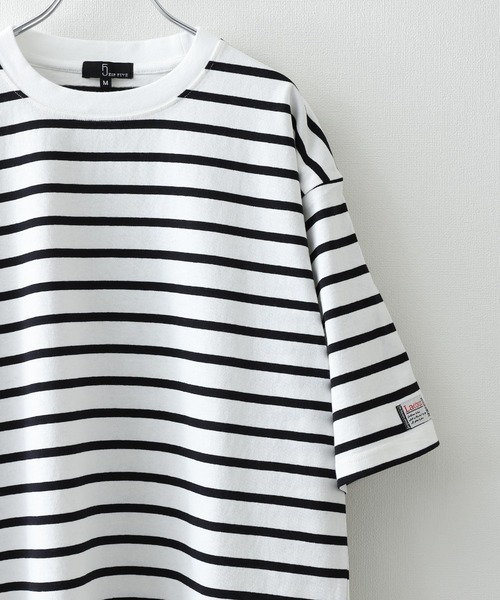 ZIP FIVE(ジップファイブ)の「【ZIP FIVE】【ユニセックス】袖ピスネーム入り ビッグシルエット マルチボーダー半袖Tシャツ(Tシャツ/カットソー・レディース・ホワイト×ブラック/ホワイト×グリーン/ホワイト×ブルー/クリーム/ホワイト×ネイビー/ブラック×ホワイト/ベージュ系・SMALL/LARGE/MEDIUM)」の18枚目の写真