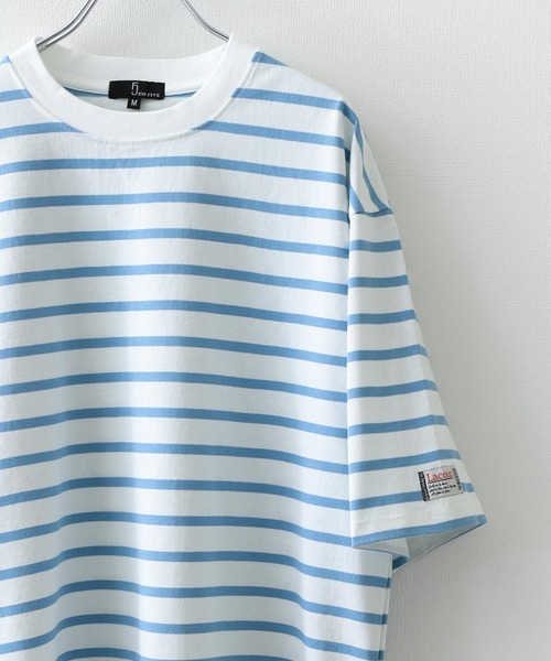 ZIP FIVE(ジップファイブ)の「【ZIP FIVE】【ユニセックス】袖ピスネーム入り ビッグシルエット マルチボーダー半袖Tシャツ(Tシャツ/カットソー・レディース・ホワイト×ブラック/ホワイト×グリーン/ホワイト×ブルー/クリーム/ホワイト×ネイビー/ブラック×ホワイト/ベージュ系・SMALL/LARGE/MEDIUM)」の19枚目の写真