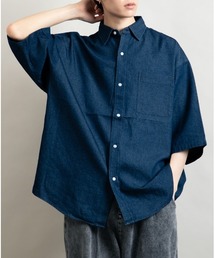 En serio TOKYO | ライトオンスデニム オーバーシルエット レギュラーカラー 半袖シャツ(シャツ/ブラウス)